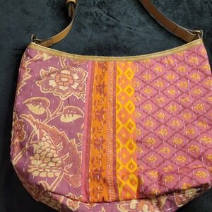 Anabaglish Bohemian Patchwork Hobo Bag Leather Strap Colorful Boho Shoulder Bag